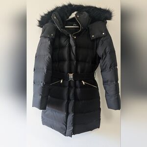 NWOT Zara Black Down Jacket With Hood.